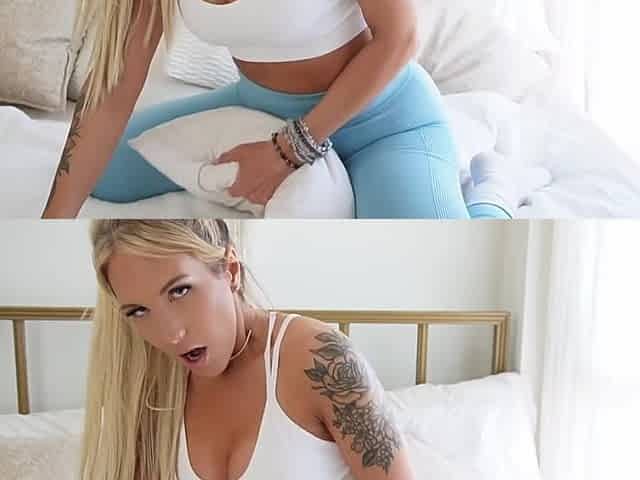 Rubbing her pussy with a magic wand till it's dripping wet!