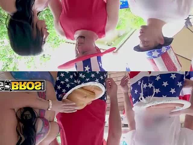 BANGBROS - Valerie Kay And Valentina Jewels Get Their Snatches Stretched During A Bawdy July fourth Party