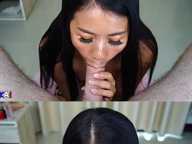 Charming Oriental mother I'd like to fuck taking a Jizz flow