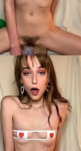 Petite small tit babe with perfect pussy masturbates