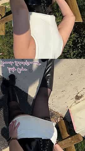 I Lose My Thong During an Outdoor Walk in a Latex Micro Dress