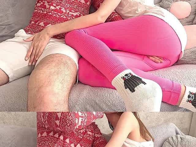 Made her squirt in leggings - Double creampie