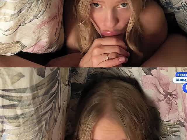 My roommate bangs me underneath the covers. Excited!