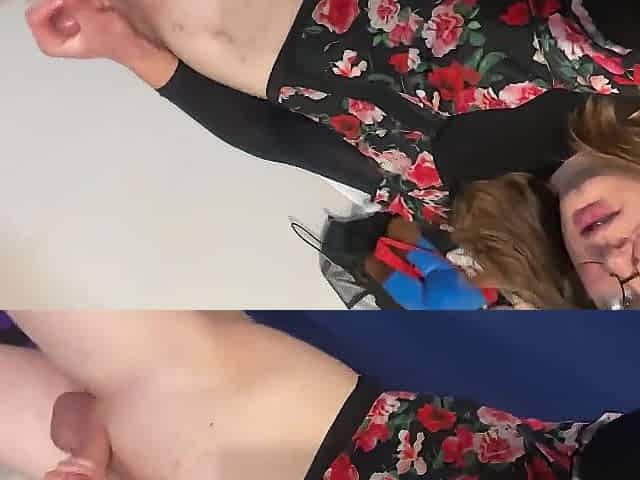 Femboy Nerd Sucks and Bangs Large Dong Toy