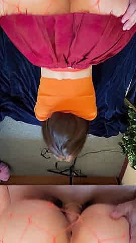 Velma gets a large surprise and left with a trickling creampie
