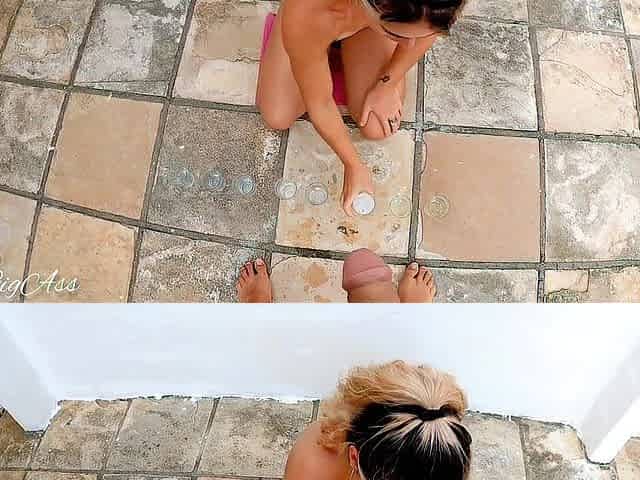 drinking pee 8 cup of yellow pee and greater quantity.... outdoor -april bigass-