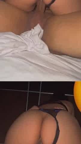 Big Booty Asian Babe Riding Big Dick in Bed Cowgirl