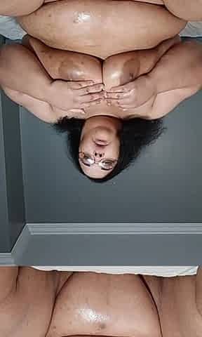 Rubbing Oil All Over My Tits and Belly