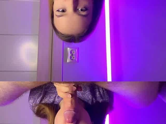 Sloppy oral pleasure from tiny cutie