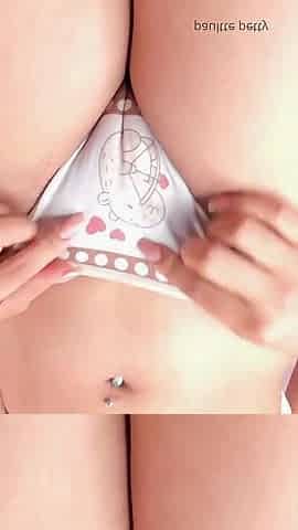 Modeling My Boyfriend My Thong Before Showing Him My Little Hairy Pussy