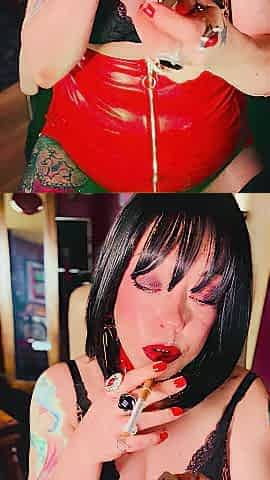 A Breathtaking Brit Smokes A Cigarette Using A Holder - Tina Snua Smokin' Smoker Leather Brassiere