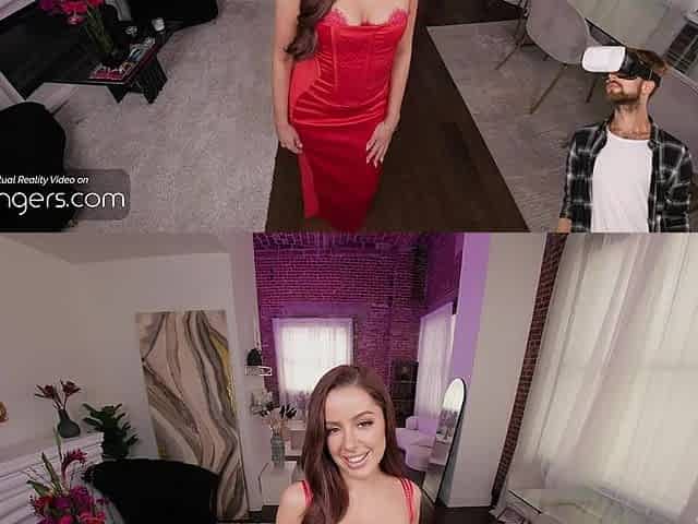 VR Bangers: Hot Brunette hair In Red Underware Sucks Your Schlong And Screws With Groans pt.three