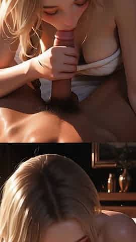 Blonde bedroom blowjob, catsuit balcony deepthroat