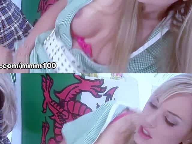 Alexa and Stacey Get Pussy Fucked in Supermarket Foursome - MMM100