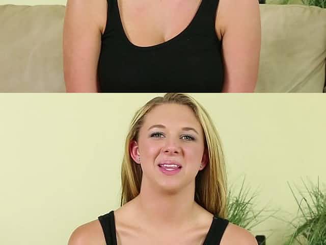 Chubby teen with long blonde hair getting her pussy licked and fingered