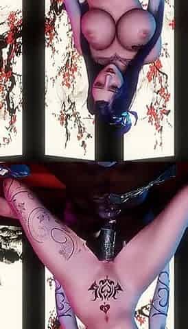3D Big Boob Slut Sitting on the Big Black Cock