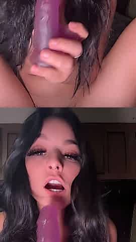 Emo Romanian Whore makes a creamy mess after screwing herself