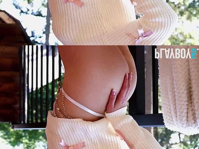 Petite Canadian blond Playboy babe solo
