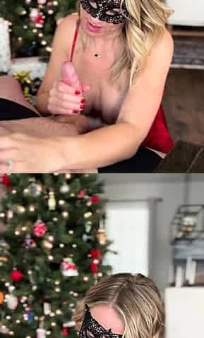 Horny blonde masturbates and blowjob
