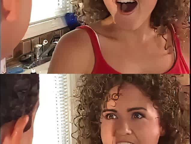 Flat chested slut gets banged in the butt by man in the kitchen