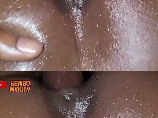 Ghana slender beauty got Her Snatch Creamy so much on my large ebony dong