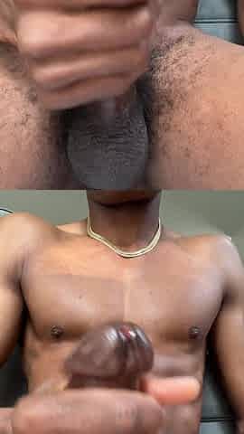 Wanking my thick ebony weenie untill I cum after a week of no orgasms (upright movie) - Fucxingtragic