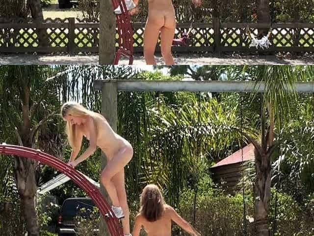 Blond teen outdoor blowjob