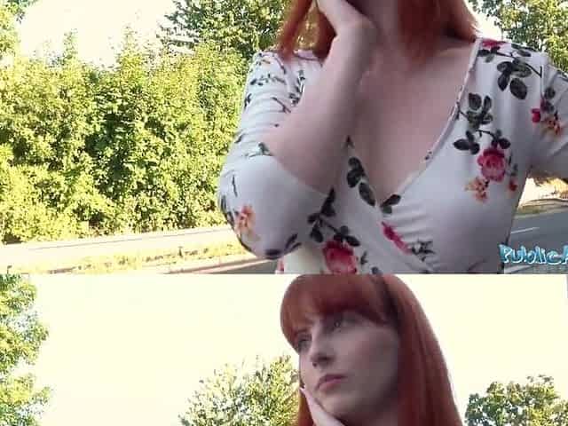 Public Agent Bawdy hawt American redhead hotty Alex Harper