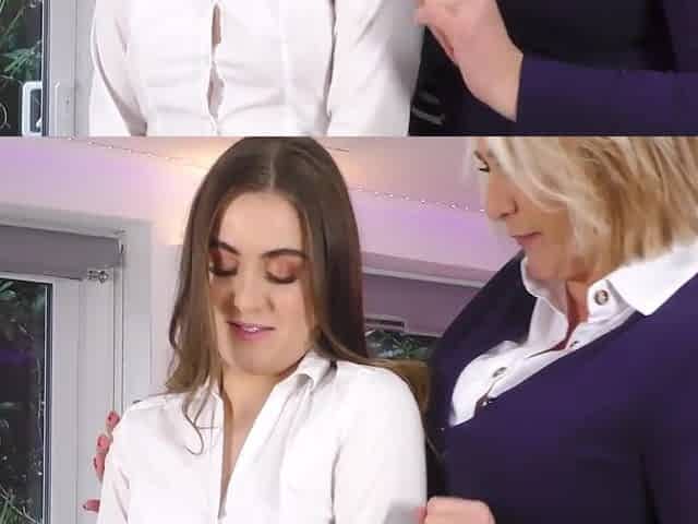 Busty Mature Lesbian Teacher Seduce Young student 18+ Girl