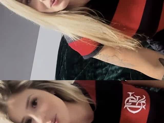 Busty blonde gives her tight pink ass but first uses a butt