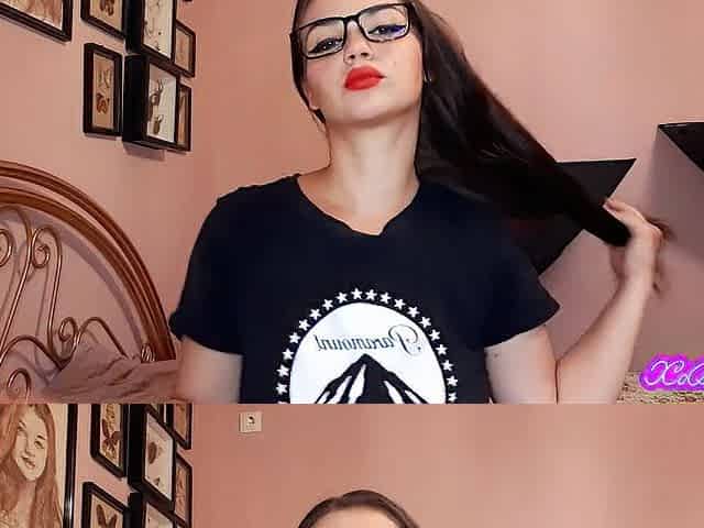 Fleshly brunette hair smokin' and wearing geek glasses