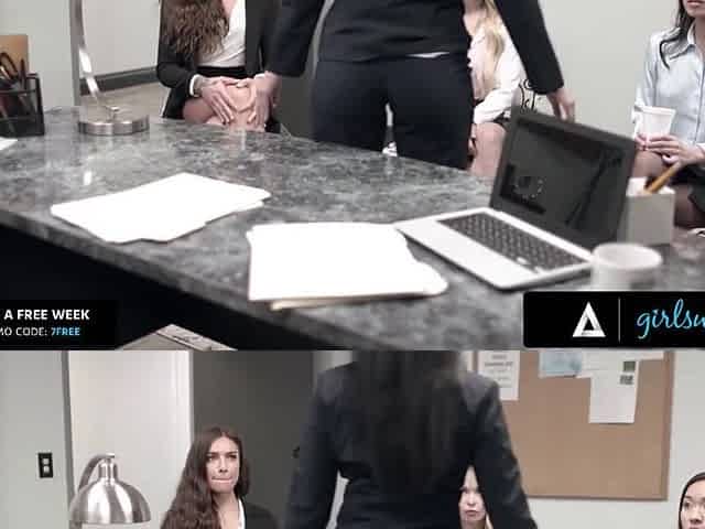 Sexy Colleagues Have Foursome With Boss