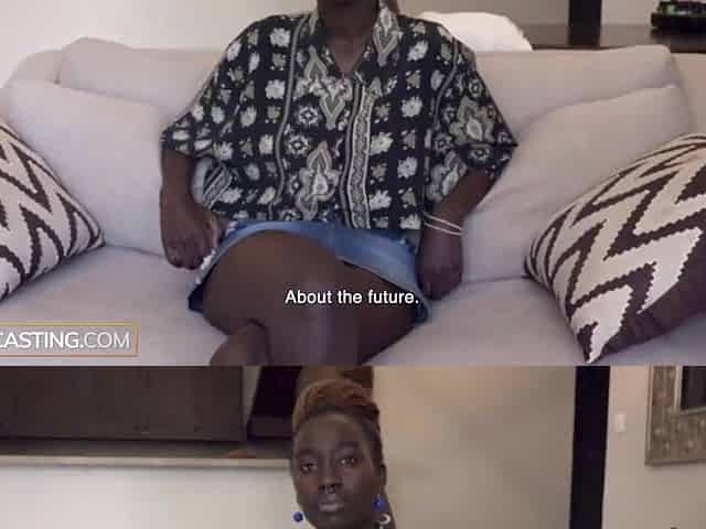 Lewd Afro Floozy Face Screwed Coarse By Massive Euro Rod Producer In Auditions