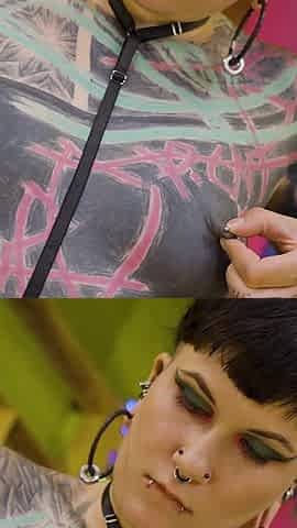 Tattooed Alt Teen Deepthroats & Gets Face Fucked POV by Her Punk BF - Sloppy BJ to Facial Cumshot