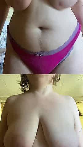 Hot with glamorous booty and large saggy breasts large stomach