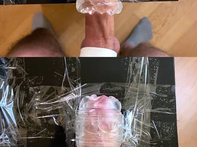 Amateur Man Groaning Whilst Screwing Fleshlights - Massive Cum Load 4K