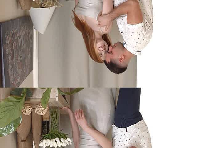 Redhead teen makes mmf threesome blowjob with ease