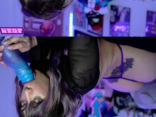Roxy Deville masturbating her ass with a glass toy