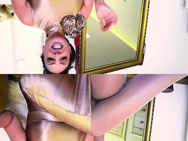 Brunette solo darling masturbating at home