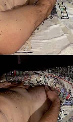 Nighttime cock jerking.