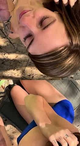 Amateur blowjob outdoor