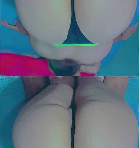 Hawt brunette hair with a large butt shaking her butt on a weenie.