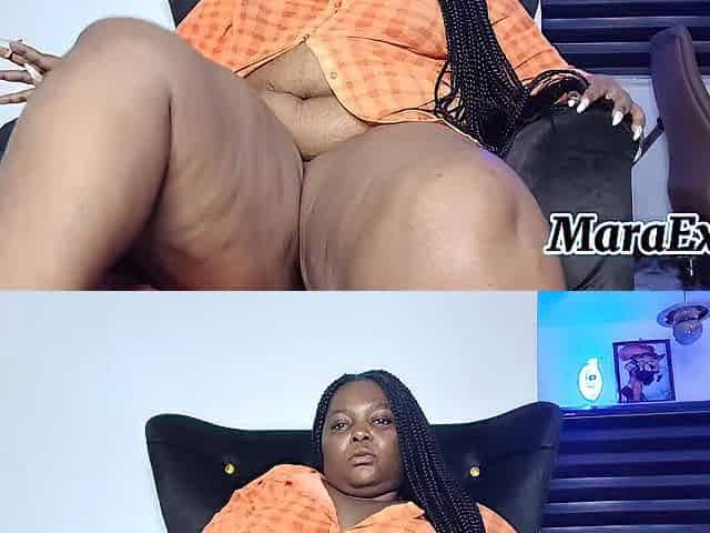 UNCUT - Black unshaved Twat nonstop Squirting Masturbation - Mara Exotic
