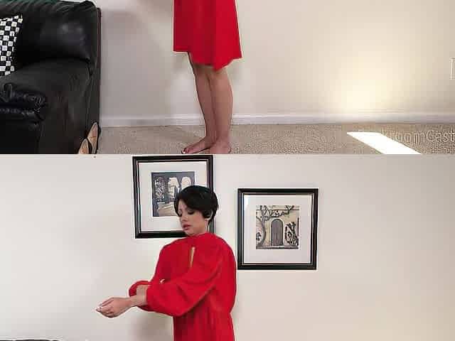 Milfy Short Haired Brunette hair Butt Stretching