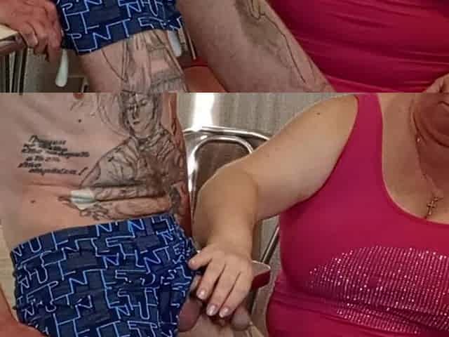 Stepmom Sucks and Jerks off My Dick in Exchange for a Portion of Cum in Her Mouth