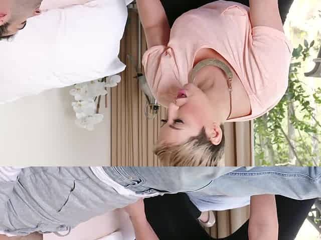 Short haired MILF Ryan Keely teaching Anastasia Rose how to suck and fuck