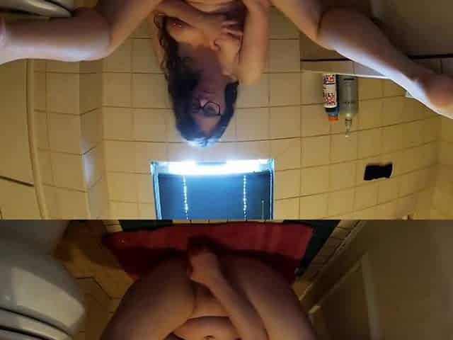 Big-Titted Brunette Squirts on Cam with Dildo