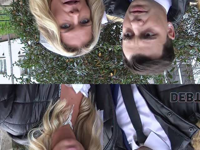 Nasty bride Claudia Macc is fucked by stranger in front of groom