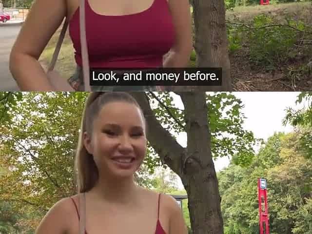 Teen girl gets fucked deeply into her juicy wet cunt outdoors