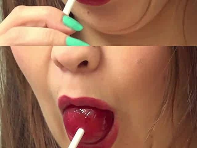 Chupa Chups for in my unshaved twat and on my large titties. Amateur.